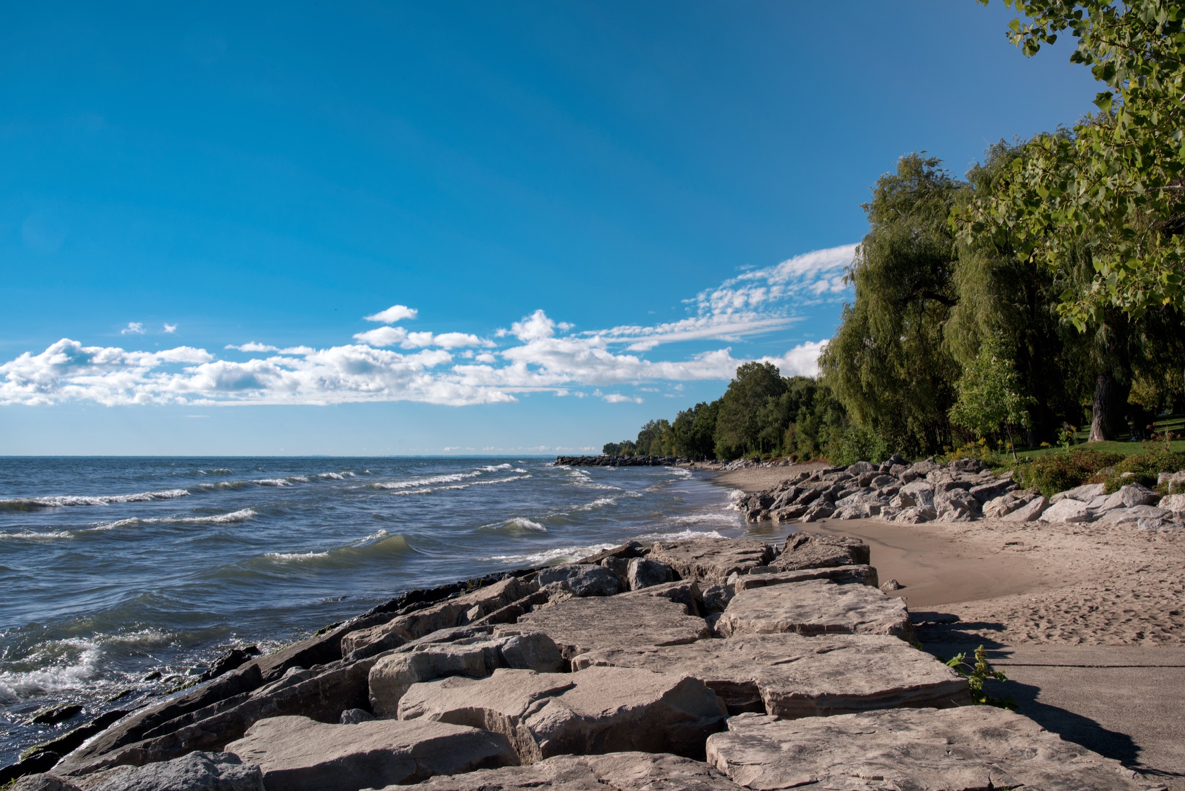 The Lake Ontario shoreline at Mississauga, Ontario